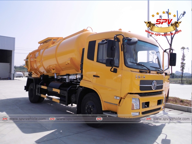 8,000Litres Sewage Vacuum Suction Truck-right front view